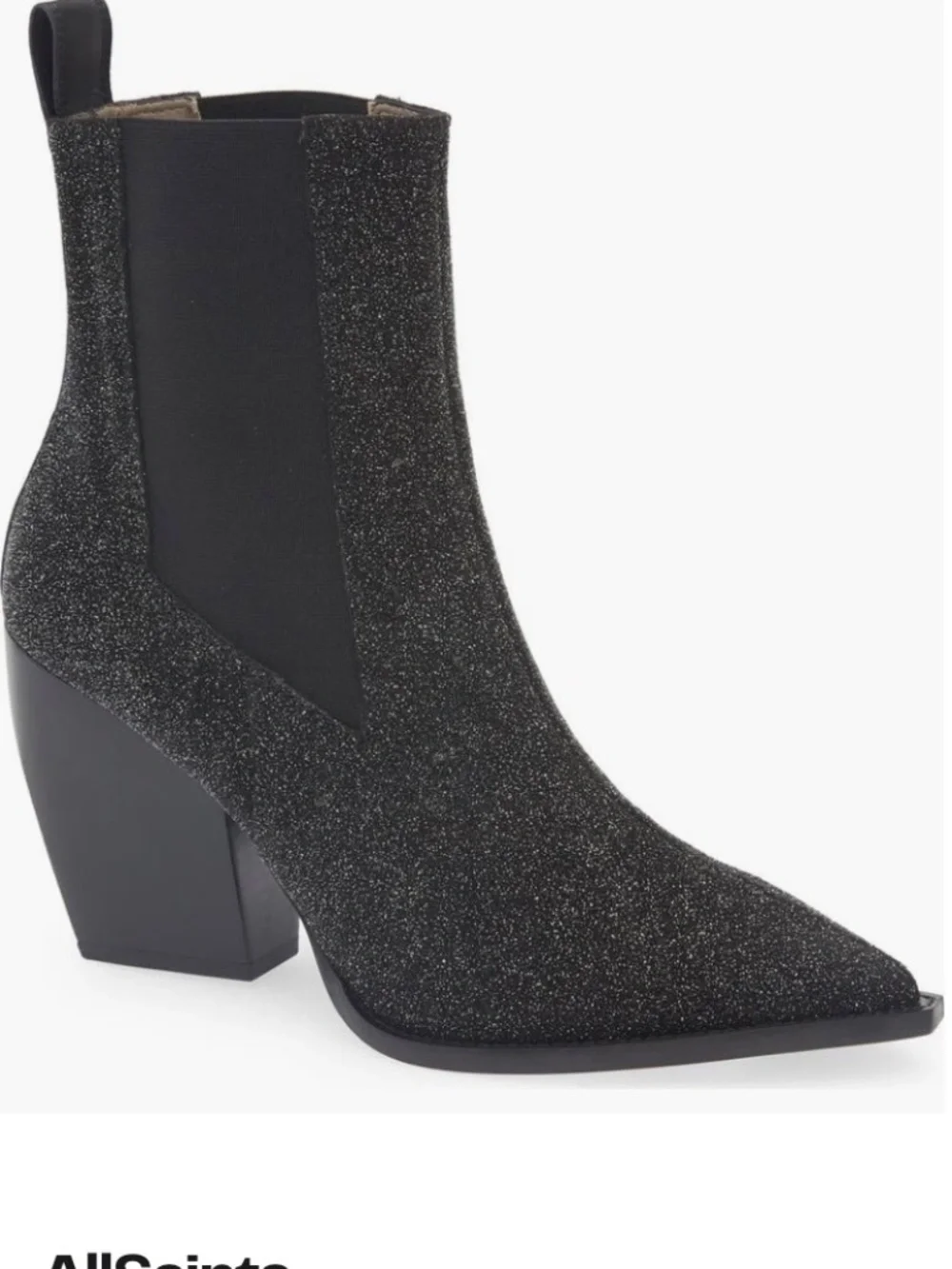 AllSaints Ria Sparkle Bootie Black SZ EU 40/US 9.5